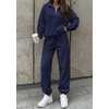 image:imageBTFBM Womens 2 Piece Outfits Sweatsuit Fleece Lounge Sets  Quarter Zip Pullover SweatshirtBaggy Jogger Sweatpants2026 Fall Fashion ClothingAirport Travel Matching Sweat SetNavy Blue
