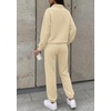 image:imageBTFBM Womens 2 Piece Outfits Sweatsuit Fleece Lounge Sets  Quarter Zip Pullover SweatshirtBaggy Jogger Sweatpants2026 Fall Fashion ClothingAirport Travel Matching Sweat SetApricot