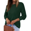 image:imageBTFBM Womens Long Sleeve Sweaters Crew Neck Basic Tops  Business Casual TopLightweight Knit Pullover SweaterBasic Travel OutfitsLadies ShirtsFall Fashion Winter Layer ClothesDark Green