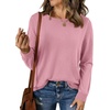 image:imageBTFBM Womens Long Sleeve Sweaters Crew Neck Basic Tops  Business Casual TopLightweight Knit Pullover SweaterBasic Travel OutfitsLadies ShirtsFall Fashion Winter Layer ClothesPink