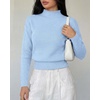 image:imageBTFBM Womens Long Sleeve Sweaters Mock Neck Tops  Lightweight Knit Pullover SweaterBasic Classic Daily Wear 2026 Fall FashionWinter Layer ClothesBusiness Casual OutfitsBlue