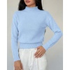 image:imageBTFBM Womens Long Sleeve Sweaters Mock Neck Tops  Lightweight Knit Pullover SweaterBasic Classic Daily Wear 2026 Fall FashionWinter Layer ClothesBusiness Casual OutfitsBlue