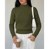 image:imageBTFBM Womens Long Sleeve Sweaters Mock Neck Tops  Lightweight Knit Pullover SweaterBasic Classic Daily Wear 2026 Fall FashionWinter Layer ClothesBusiness Casual OutfitsArmy Green