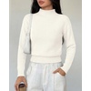 image:imageBTFBM Womens Long Sleeve Sweaters Mock Neck Tops  Lightweight Knit Pullover SweaterBasic Classic Daily Wear 2026 Fall FashionWinter Layer ClothesBusiness Casual OutfitsWhite