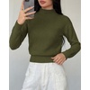image:imageBTFBM Womens Long Sleeve Sweaters Mock Neck Tops  Lightweight Knit Pullover SweaterBasic Classic Daily Wear 2026 Fall FashionWinter Layer ClothesBusiness Casual OutfitsArmy Green
