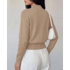 image:imageBTFBM Womens Long Sleeve Sweaters Mock Neck Tops  Lightweight Knit Pullover SweaterBasic Classic Daily Wear 2026 Fall FashionWinter Layer ClothesBusiness Casual OutfitsKhaki