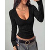 image:imageBTFBM Womens Sweaters Cable Knit V Neck Long Sleeve Tops  Lightweight Ribbed Fitted PulloverY2K Going Out TopBasic Tunic Daily Wear Fall 2026Dressy Work Business Casual OutfitsBlack