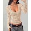image:imageBTFBM Womens Sweaters Cable Knit V Neck Long Sleeve Tops  Lightweight Ribbed Fitted PulloverY2K Going Out TopBasic Tunic Daily Wear Fall 2026Dressy Work Business Casual OutfitsLight Khaki