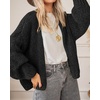 image:imageBTFBM Cardigan Sweaters for Women Fall Fashion Clothes 2026  No Button No Pocket Design Chunky Knit Open Front Cardigans Ribbed Cuff Long Sleeve Sweater Loose Winter Coat ClothingBlack