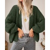 image:imageBTFBM Cardigan Sweaters for Women Fall Fashion Clothes 2026  No Button No Pocket Design Chunky Knit Open Front Cardigans Ribbed Cuff Long Sleeve Sweater Loose Winter Coat ClothingArmy Green