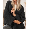 image:imageBTFBM Cardigan Sweaters for Women Fall Fashion Clothes 2026  No Button No Pocket Design Chunky Knit Open Front Cardigans Ribbed Cuff Long Sleeve Sweater Loose Winter Coat ClothingBlack
