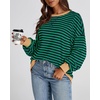 image:imageBTFBM Oversized Sweatshirt For Women 2026 Fall  Striped Long Sleeve Shirt Crewneck Sweatshirts Casual Loose Pullover Workout Tops Y2K Clothes Sport Vacation OutfitsGreen Navy