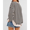 image:imageBTFBM Oversized Sweatshirt For Women 2026 Fall  Striped Long Sleeve Shirt Crewneck Sweatshirts Casual Loose Pullover Workout Tops Y2K Clothes Sport Vacation OutfitsBeige Black