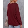 image:imageBTFBM Womens Loose Knitted Casual Sweaters  V Neck Pullover Tops Oversized Long Sleeve Sweater Slouchy Halloween Christmas Holiday Outfits Fall Winter Clothes 2026Burgundy