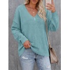 image:imageBTFBM Womens Loose Knitted Casual Sweaters  V Neck Pullover Tops Oversized Long Sleeve Sweater Slouchy Halloween Christmas Holiday Outfits Fall Winter Clothes 2026Light Blue
