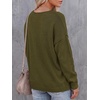 image:imageBTFBM Womens Loose Knitted Casual Sweaters  V Neck Pullover Tops Oversized Long Sleeve Sweater Slouchy Halloween Christmas Holiday Outfits Fall Winter Clothes 2026Army Green