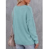 image:imageBTFBM Womens Loose Knitted Casual Sweaters  V Neck Pullover Tops Oversized Long Sleeve Sweater Slouchy Halloween Christmas Holiday Outfits Fall Winter Clothes 2026Light Blue