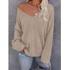 image:imageBTFBM Womens Loose Knitted Casual Sweaters  V Neck Pullover Tops Oversized Long Sleeve Sweater Slouchy Halloween Christmas Holiday Outfits Fall Winter Clothes 2026Khaki