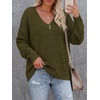 image:imageBTFBM Womens Loose Knitted Casual Sweaters  V Neck Pullover Tops Oversized Long Sleeve Sweater Slouchy Halloween Christmas Holiday Outfits Fall Winter Clothes 2026Army Green
