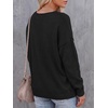 image:imageBTFBM Womens Loose Knitted Casual Sweaters  V Neck Pullover Tops Oversized Long Sleeve Sweater Slouchy Halloween Christmas Holiday Outfits Fall Winter Clothes 2026Black