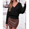 image:imageBTFBM Wrap Cross Ribbed Knit Cropped Sweaters for Women 2026  V Neck Cozy Sweater With Safe SnapLong Sleeve Fall Clothes Winter ClothingHoliday Outfits Christmas Thanksgiving HalloweenBlack