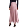 image:imageBTFBM Lace Trim Satin Skirts for Women Elegant  Lightweight High Waist ALine Flowy Maxi Skirt Wedding Cocktail Graduation Holiday Outfits Fall Fashion Clothing 2026Pink