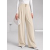 image:imageBTFBM Wide Leg Dress Pants Women Business Casual Outfits  Elastic High Waisted Palazzo Pants Button Zip Up Closure Pleated Office Work Trousers With Pockets Fall Fashion 2026Beige