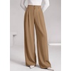 image:imageBTFBM Wide Leg Dress Pants Women Business Casual Outfits  Elastic High Waisted Palazzo Pants Button Zip Up Closure Pleated Office Work Trousers With Pockets Fall Fashion 2026Khaki