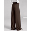image:imageBTFBM Wide Leg Dress Pants Women Business Casual Outfits  Elastic High Waisted Palazzo Pants Button Zip Up Closure Pleated Office Work Trousers With Pockets Fall Fashion 2026Dark Brown