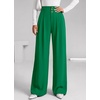 image:imageBTFBM Wide Leg Dress Pants Women Business Casual Outfits  Elastic High Waisted Palazzo Pants Button Zip Up Closure Pleated Office Work Trousers With Pockets Fall Fashion 2026Green