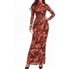 image:imageBTFBM Cocktail Dresses for Women Fall Fashion 2026Floral Red Brown