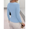 image:imageBTFBM Henley Shirts for Women Ribbed V Neck Long Sleeve TopsLight Blue