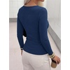 image:imageBTFBM Henley Shirts for Women Ribbed V Neck Long Sleeve TopsNavy Blue
