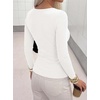 image:imageBTFBM Henley Shirts for Women Ribbed V Neck Long Sleeve TopsWhite