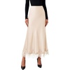 image:imageBTFBM Lace Trim Satin Skirts for Women ElegantBeige