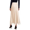 image:imageBTFBM Lace Trim Satin Skirts for Women ElegantBeige