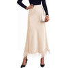 image:imageBTFBM Lace Trim Satin Skirts for Women ElegantBeige
