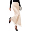 image:imageBTFBM Lace Trim Satin Skirts for Women ElegantBeige