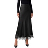 image:imageBTFBM Lace Trim Satin Skirts for Women ElegantBlack