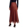 image:imageBTFBM Lace Trim Satin Skirts for Women ElegantBrown