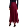 image:imageBTFBM Lace Trim Satin Skirts for Women ElegantBurgundy