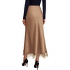 image:imageBTFBM Lace Trim Satin Skirts for Women ElegantCoffee