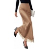 image:imageBTFBM Lace Trim Satin Skirts for Women ElegantCoffee