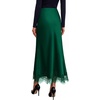 image:imageBTFBM Lace Trim Satin Skirts for Women ElegantDark Green