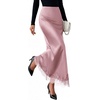 image:imageBTFBM Lace Trim Satin Skirts for Women ElegantPink