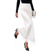image:imageBTFBM Lace Trim Satin Skirts for Women ElegantWhite
