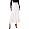 image:imageBTFBM Lace Trim Satin Skirts for Women ElegantWhite