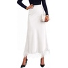 image:imageBTFBM Lace Trim Satin Skirts for Women ElegantWhite