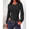 image:imageBTFBM Long Puff Sleeve Bodysuits for Women 2026Black