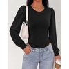 image:imageBTFBM Long Puff Sleeve Bodysuits for Women 2026Black